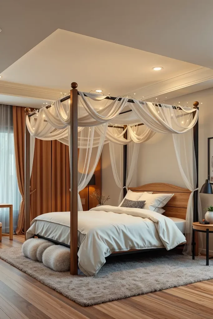 Modern canopy bed