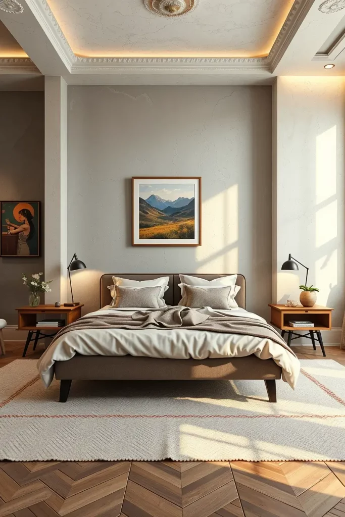 Accent lighting on textured walls