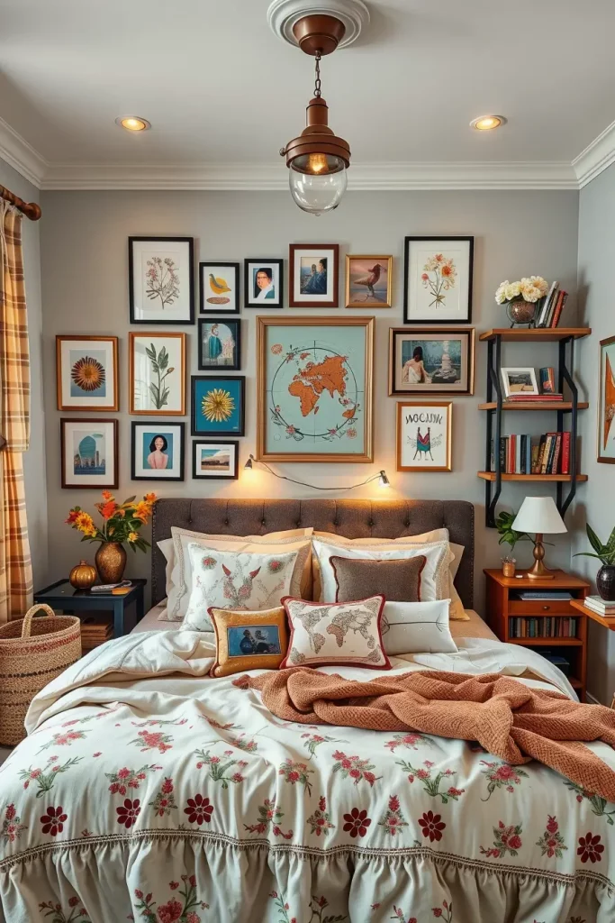 Cozy bedroom with personal touches
