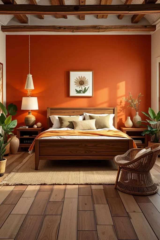 Earthy toned bedroom
