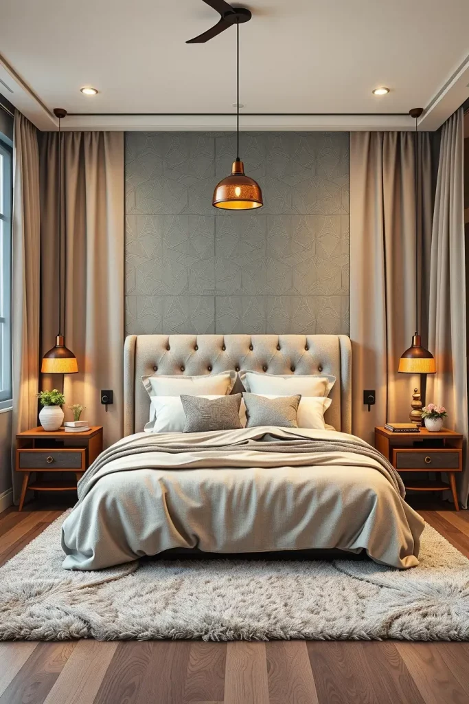 Couples bedroom with smart storage