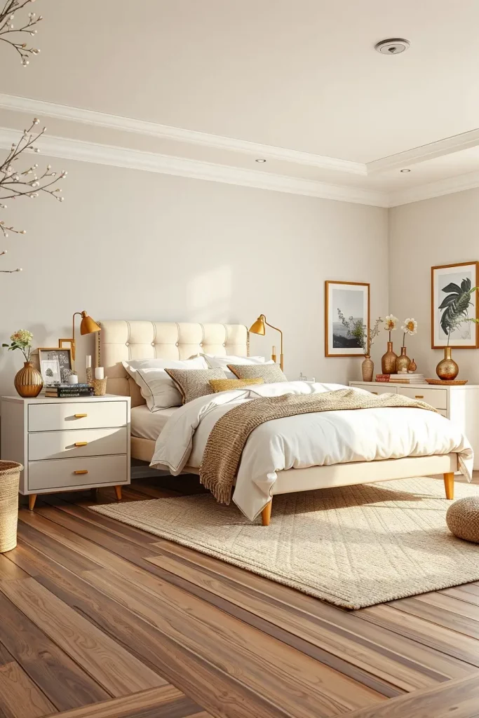 Neutral toned elegant girl's bedroom
