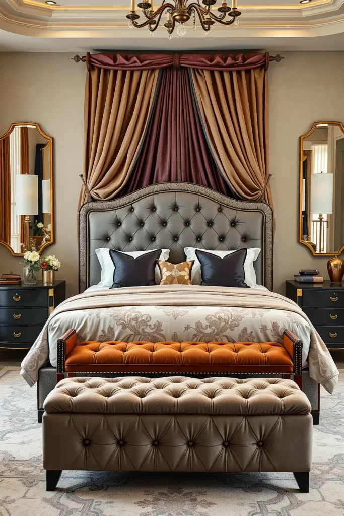 Velvet and Leather Bedroom