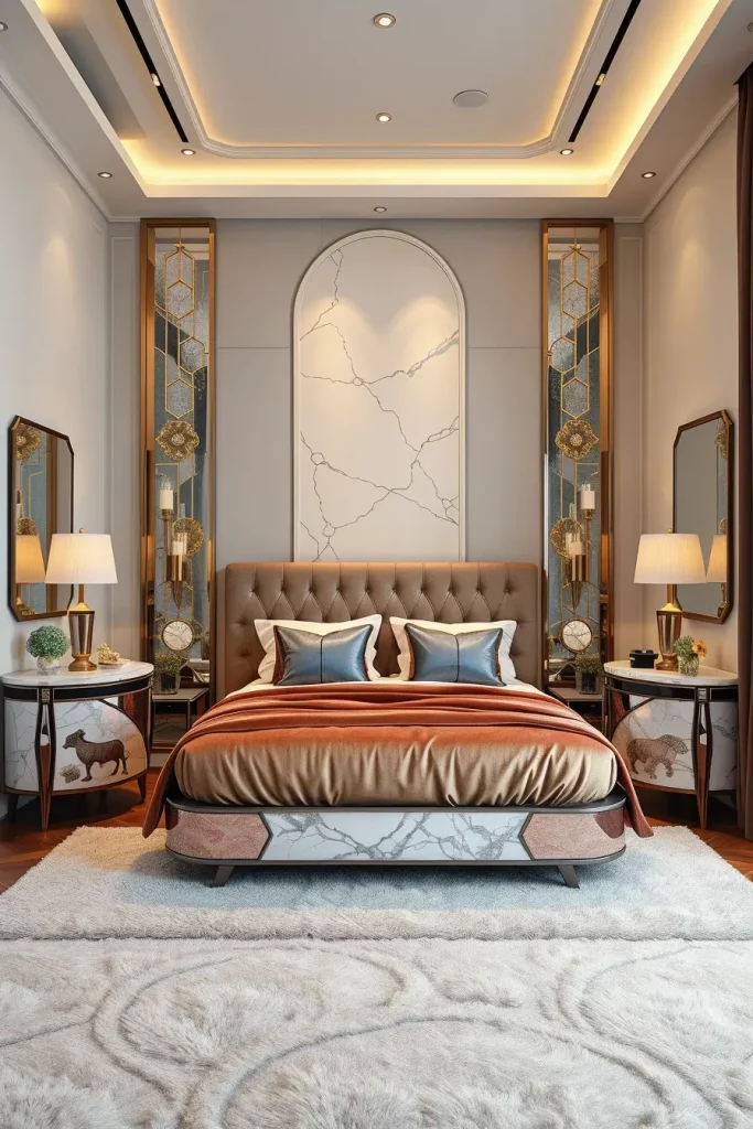 Stone Accents in Bedroom