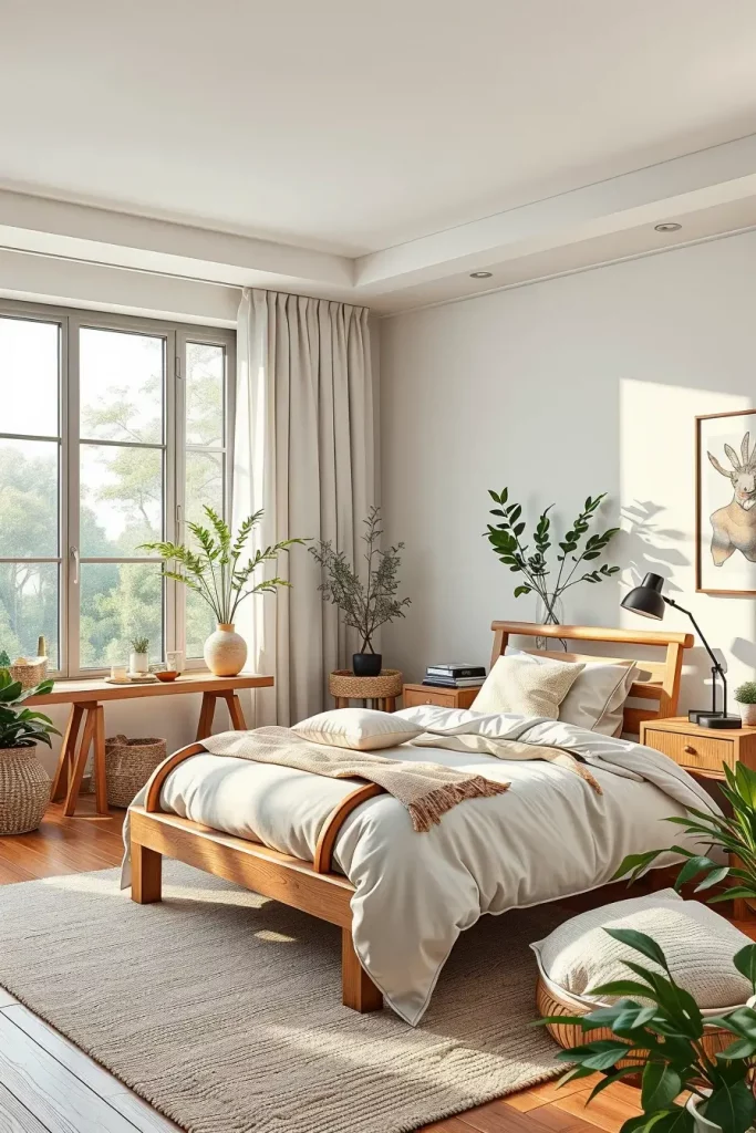 Natural textures in bedroom