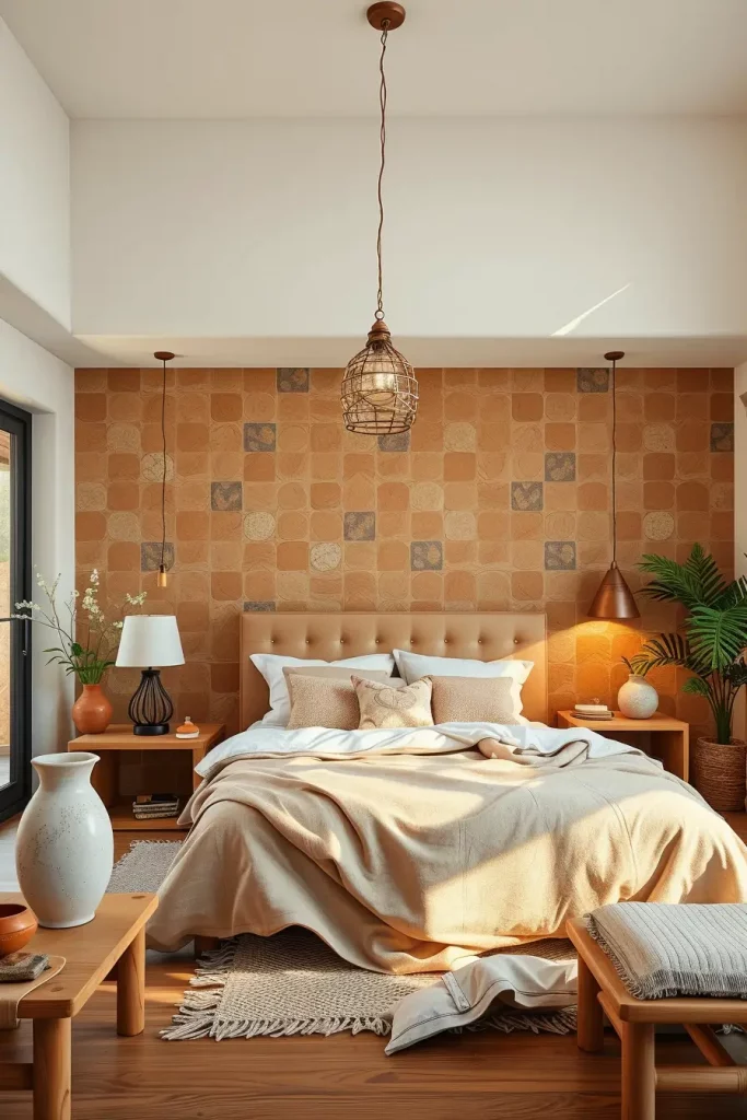 Natural stone bedroom accents