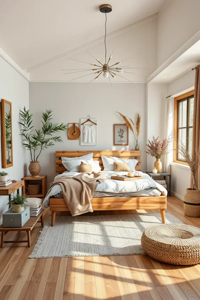 Sustainable bedroom interior