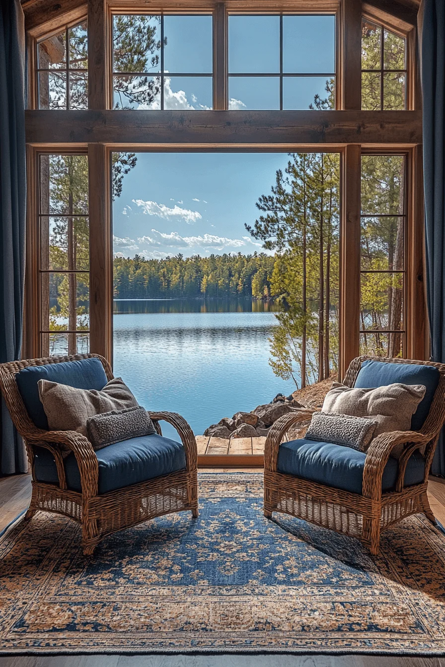 waterfront wilderness cabin aesthetic