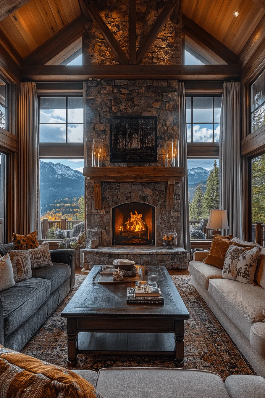 luxurious mountain cabin aesthetic