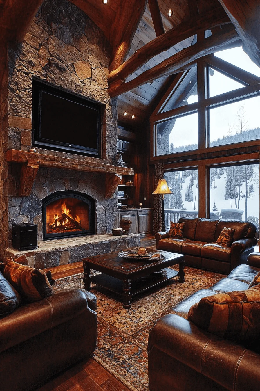 luxury ski lodge cabin aesthetic