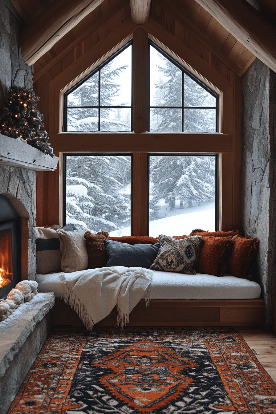 snowy serenity cabin aesthetic