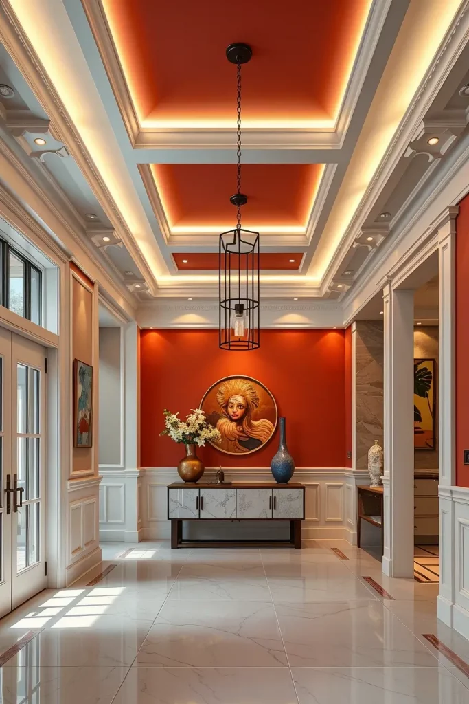 Decorative ceiling in entryway