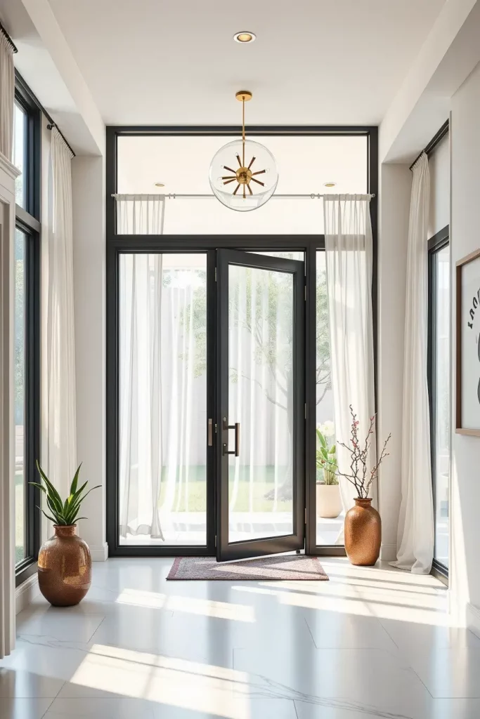 Glass door entryway