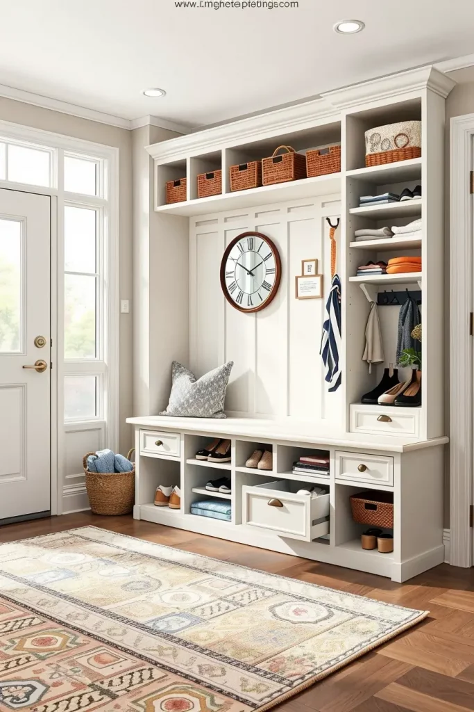 Smart shoe storage in entryway