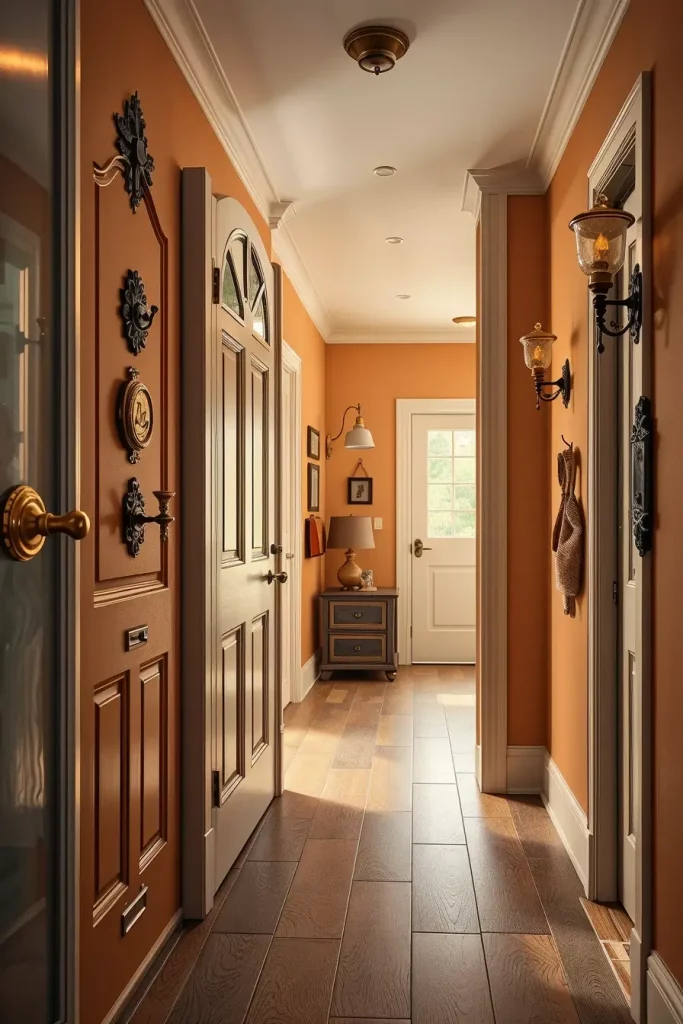 Antique brass door handles