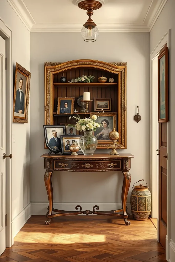 Family heirlooms in hallway