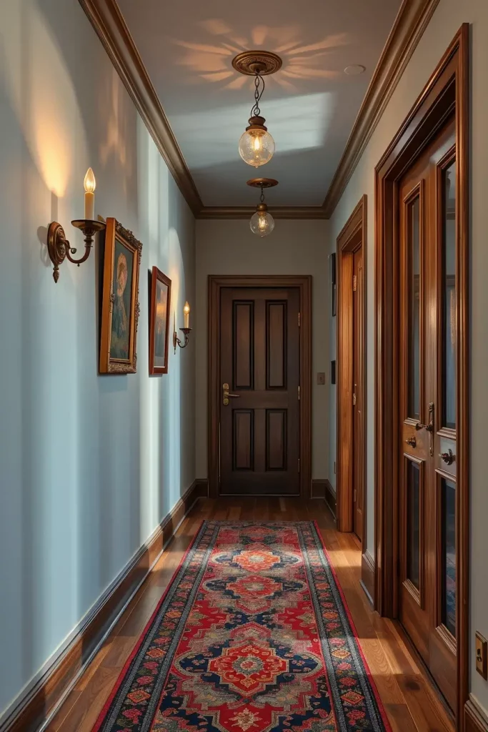 Vintage runner in hallway