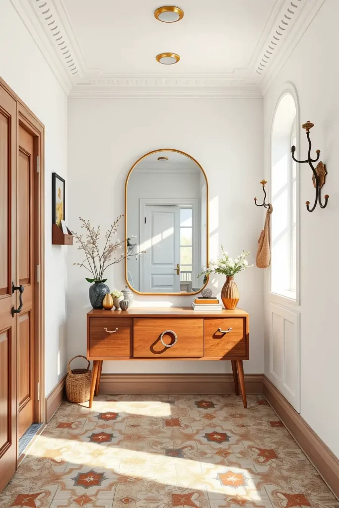 Modern runner with antique umbrella stand