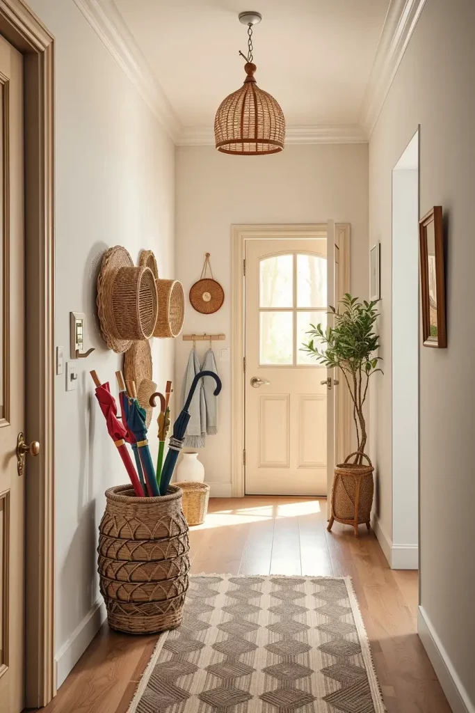 Woven basket wall decor