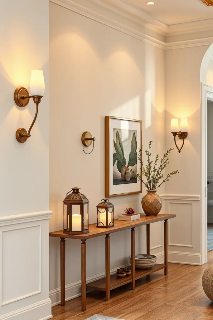 Lantern lighting in hallway