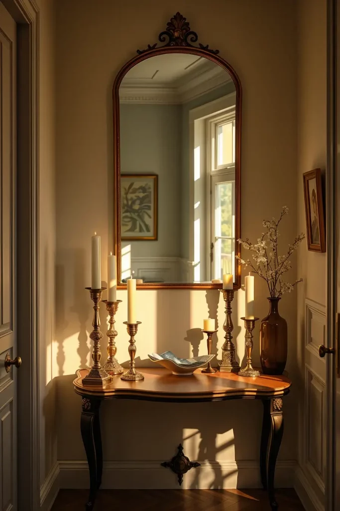 LED candles in hallway