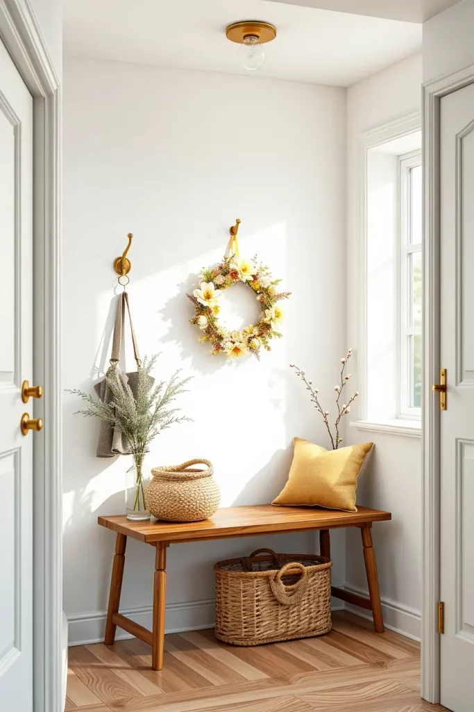 Wall hooks with wreath