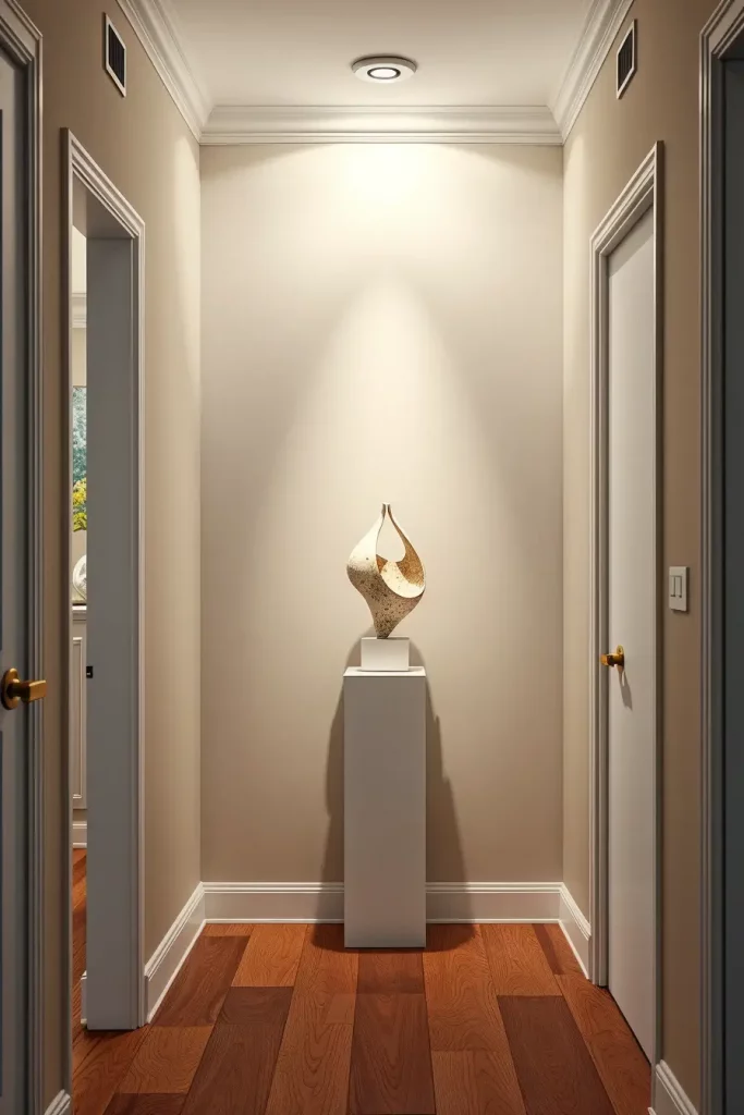 Wood sculpture on pedestal