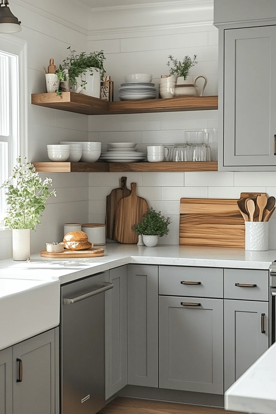 grey kitchen cabinets