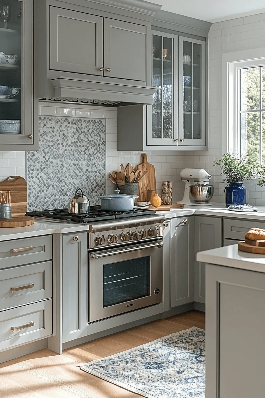 grey kitchen cabinets