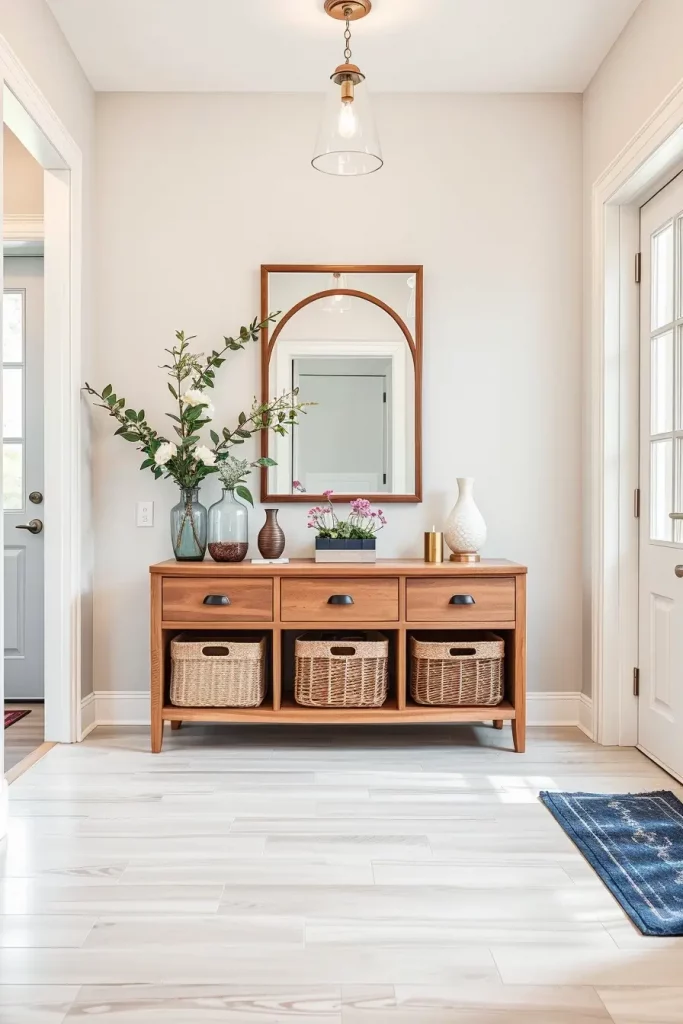 Stylish entryway table with storage