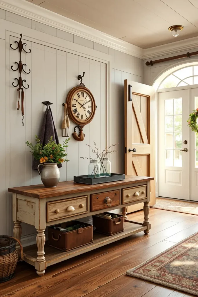 Farmhouse style entry table