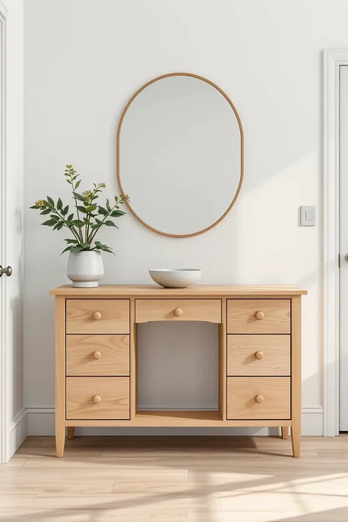 Minimalist Scandinavian entry table