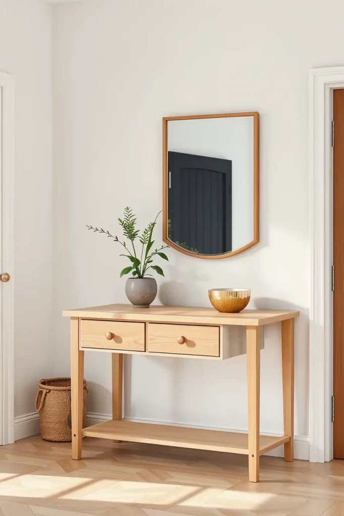 Scandinavian style entry table