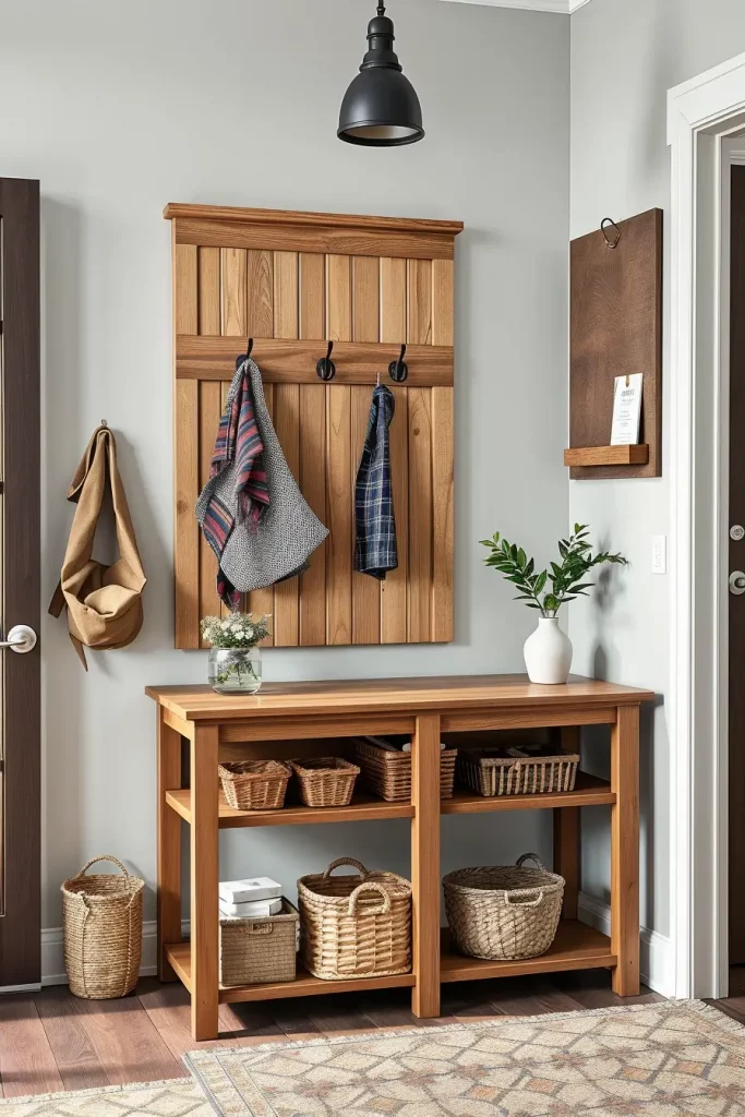 Organized entryway with hooks