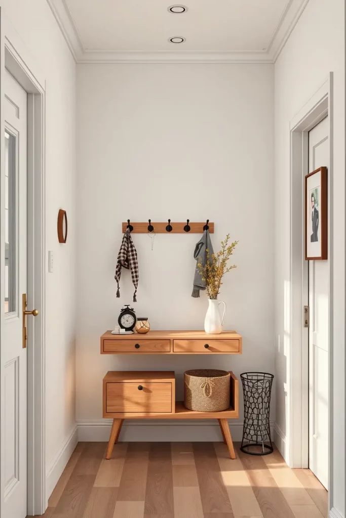 Floating entry table with storage