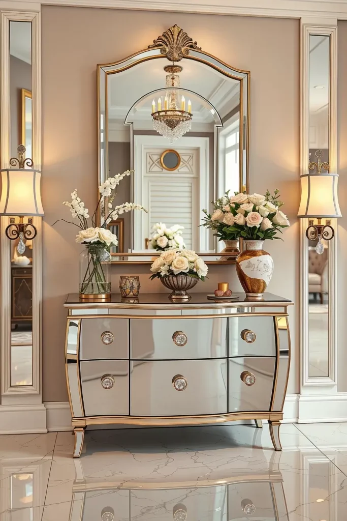 Mirrored entry table