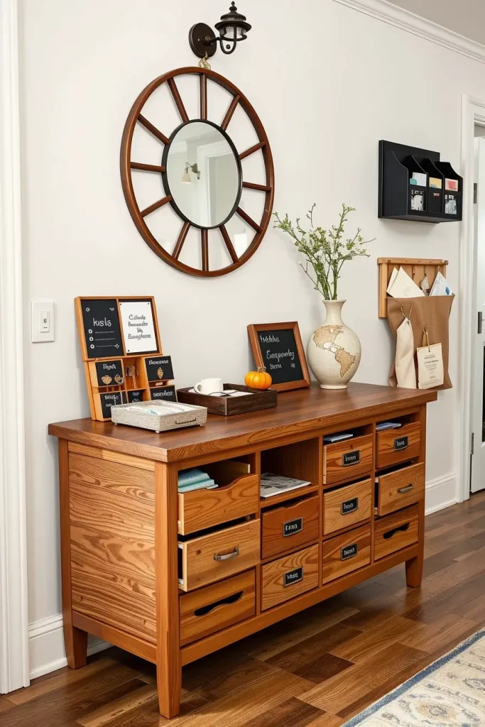 Organized entry table drawers