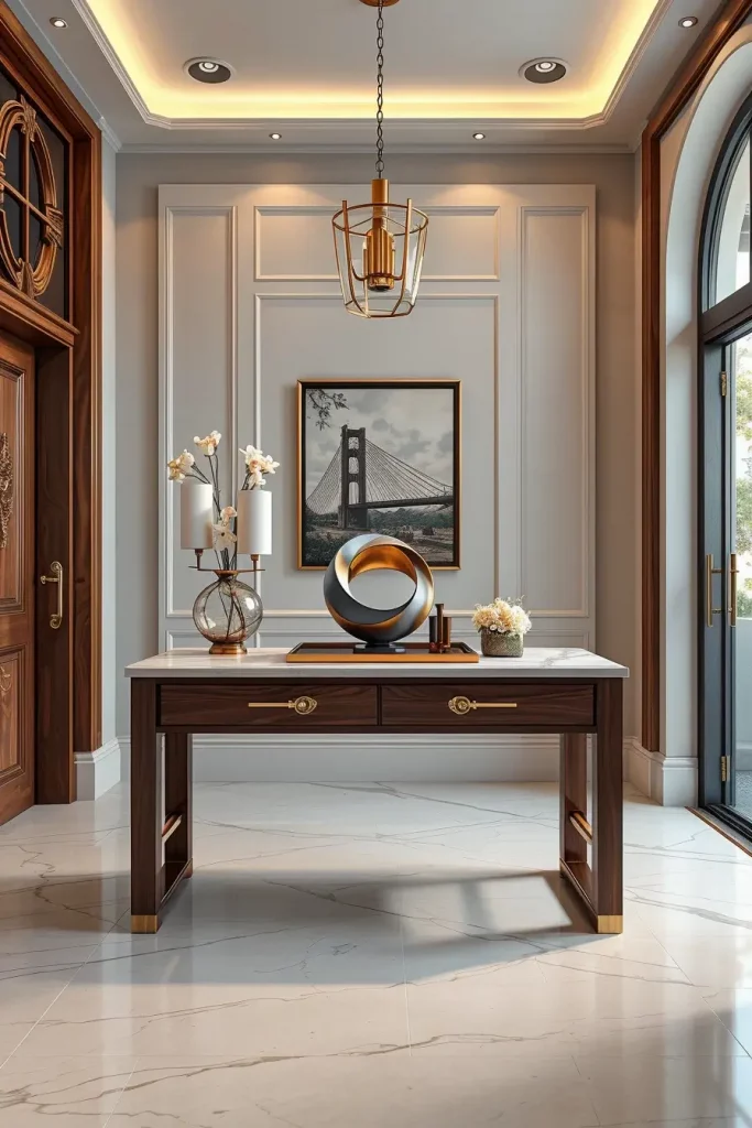 Luxury entry table with storage