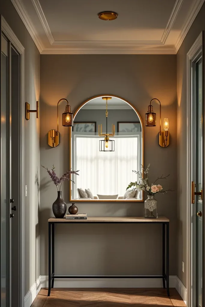 Brushed gold wall sconces