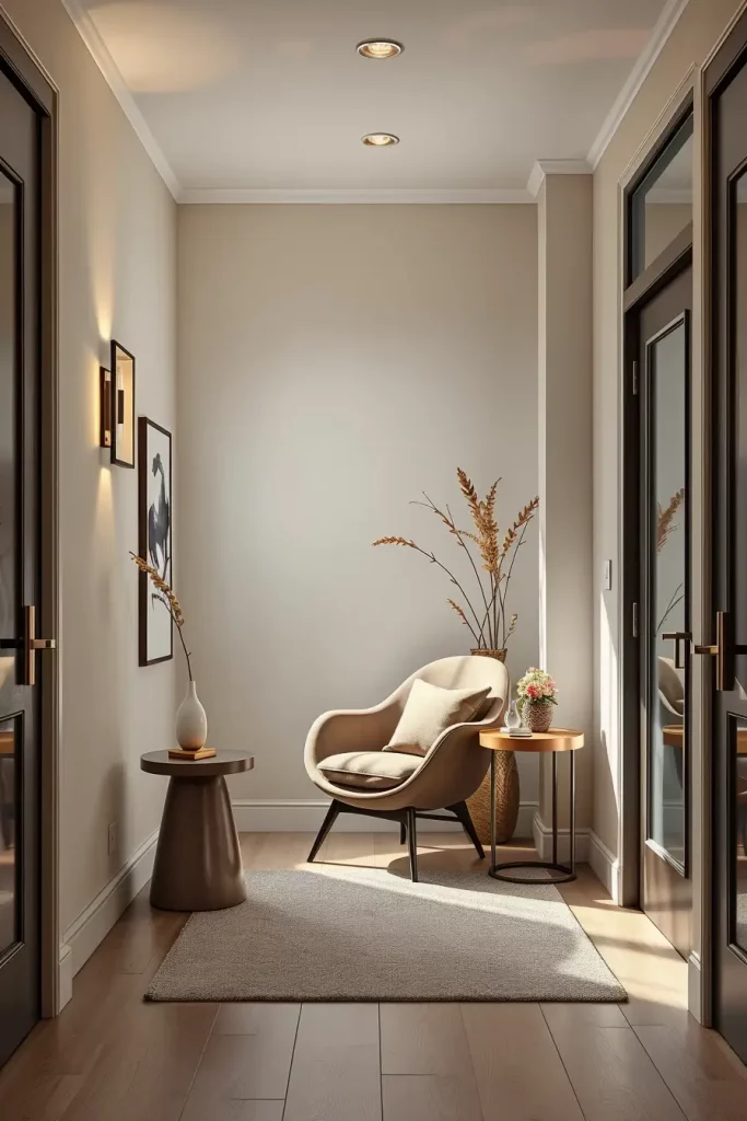 Entryway with accent chair and rug