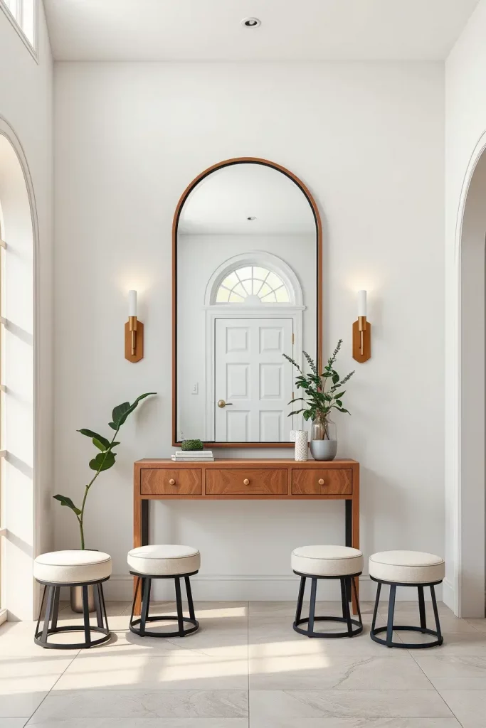 Symmetrical arched mirrors