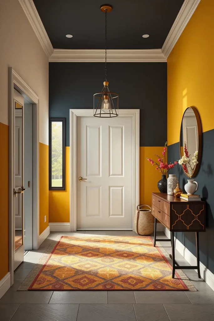 Color block entryway decor