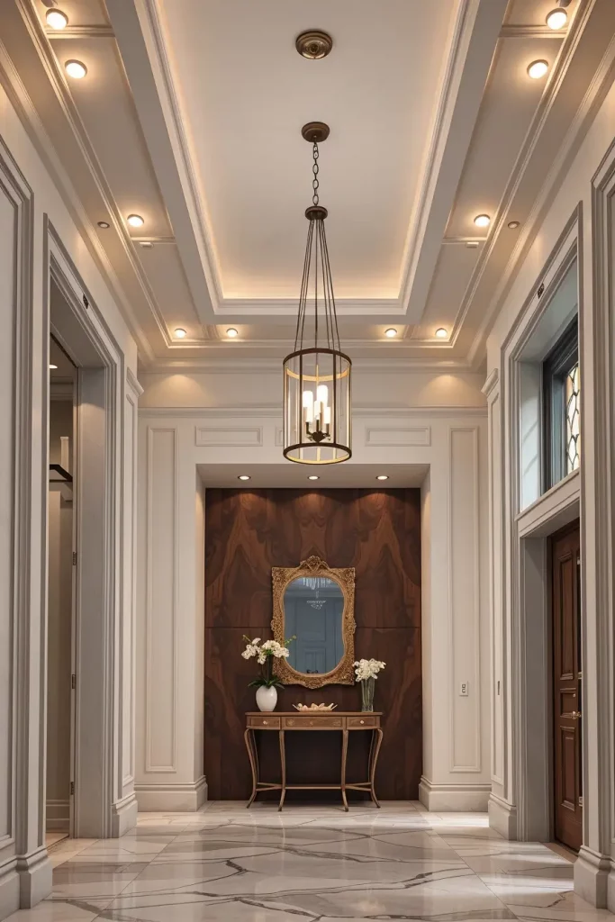 Coffered ceiling in entryway