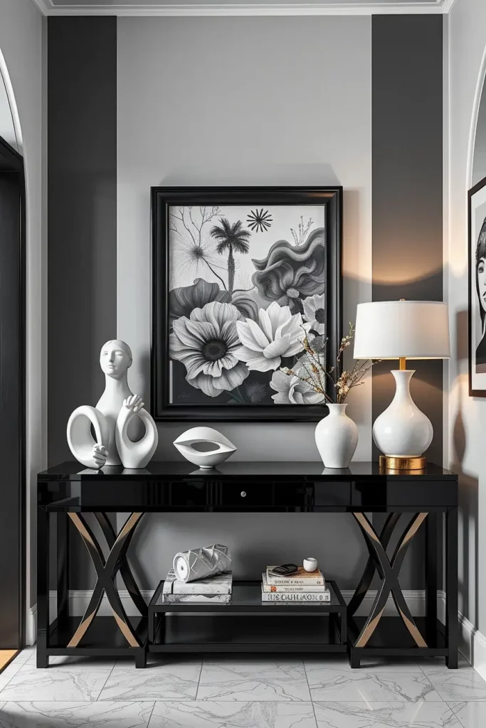 Black and white art and decor