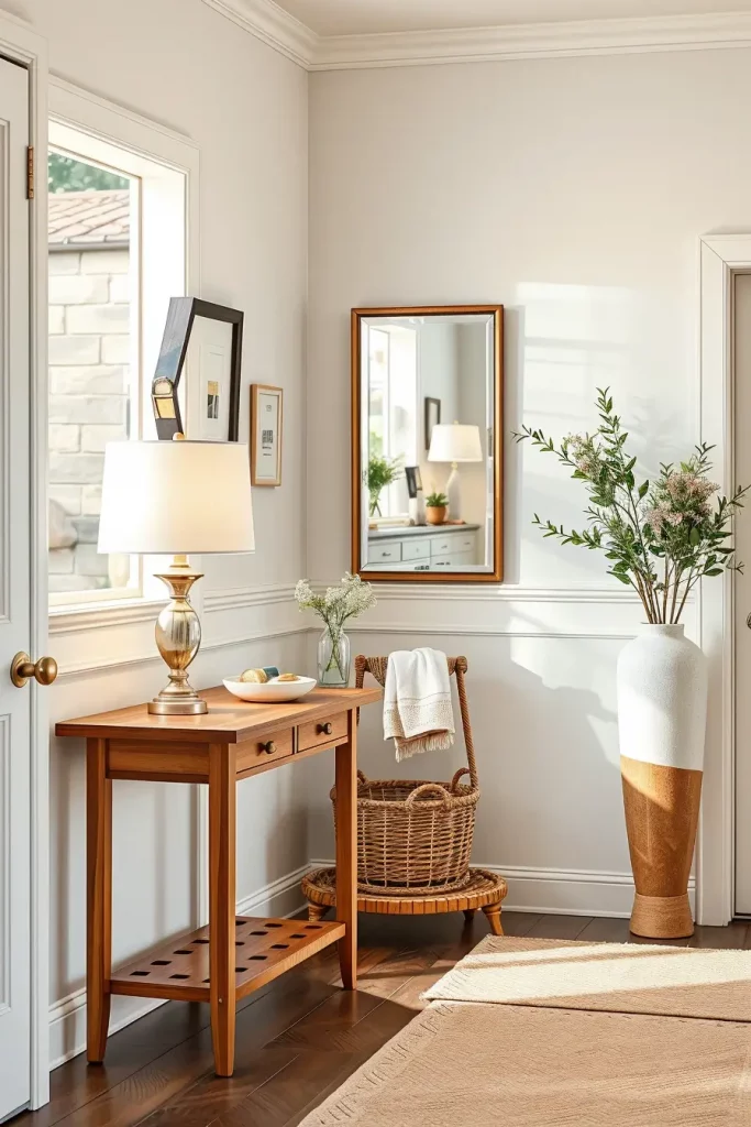 Neutral toned entryway decor