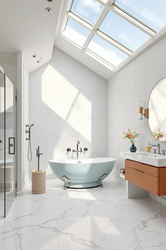 Transparent glass freestanding tub