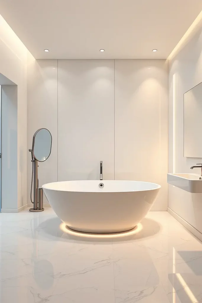 Floating freestanding tub