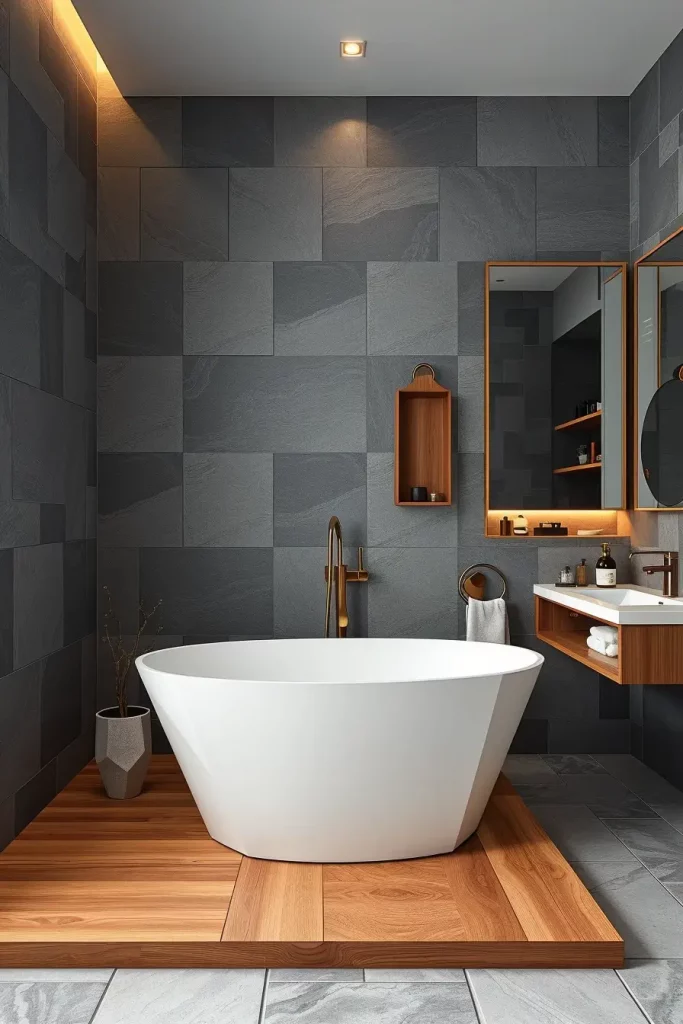 Modern geometric bathroom