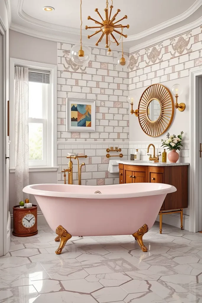 Retro-inspired freestanding tub