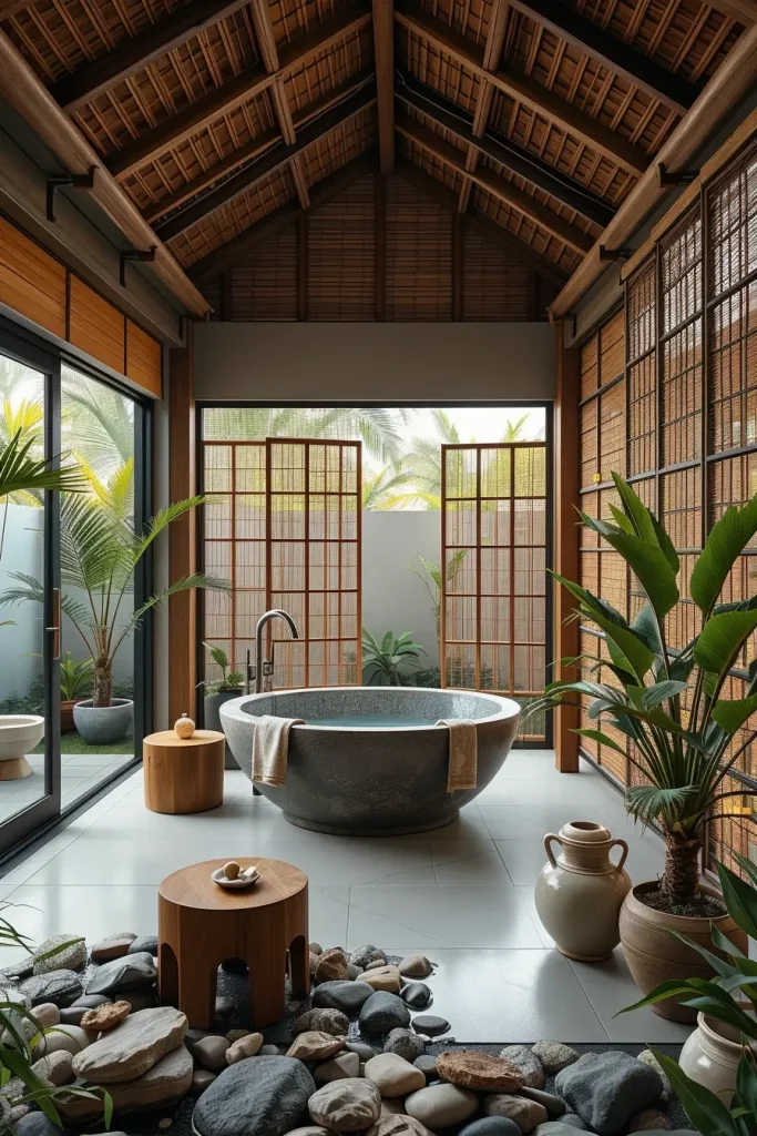 Indoor-outdoor bathroom design